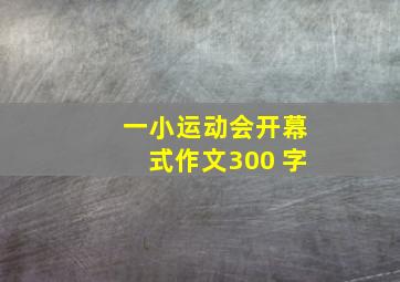 一小运动会开幕式作文300 字